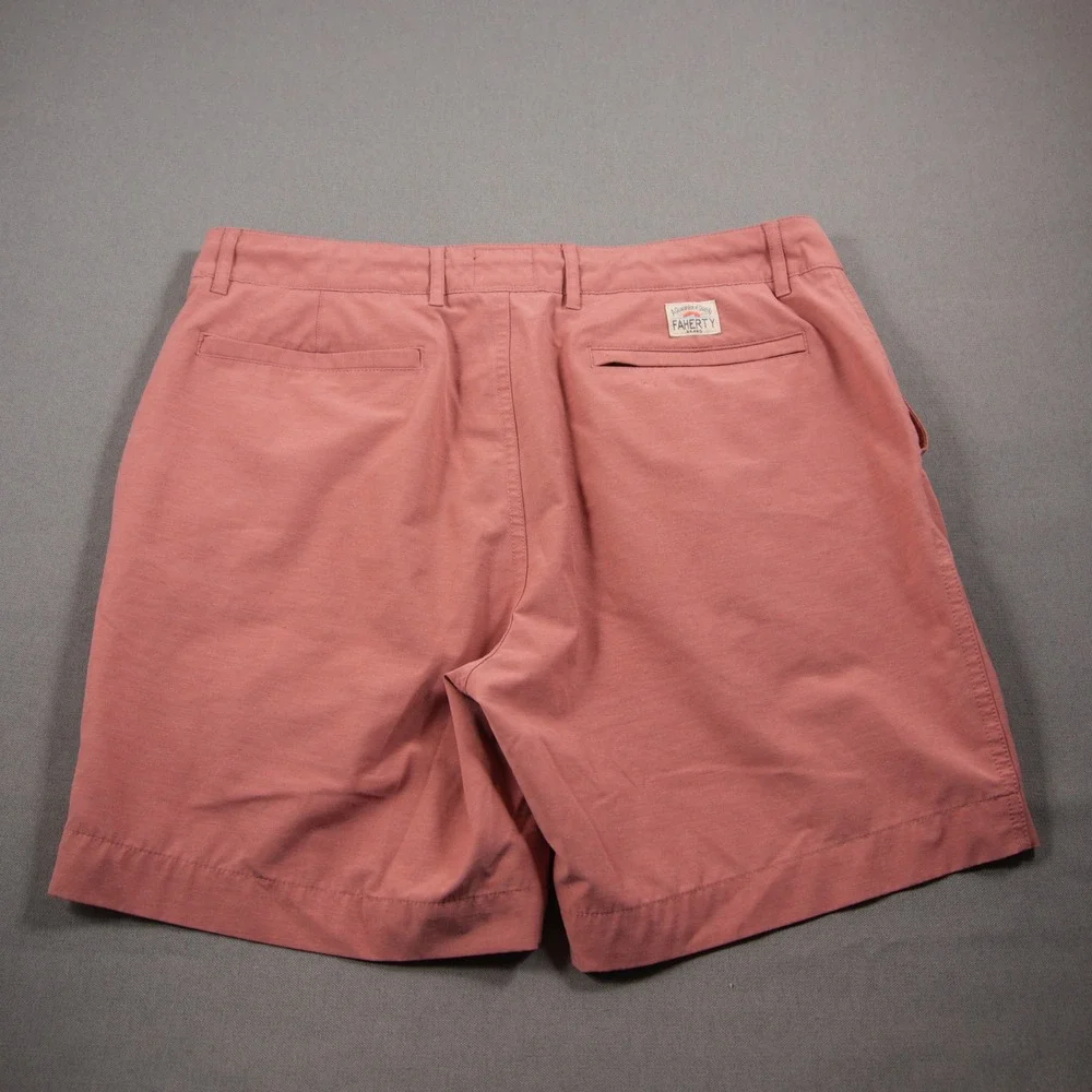 Faherty All Day Hybrid Drawstring Men Shorts 32 MBS2334 Swim Pink Beach Coastal